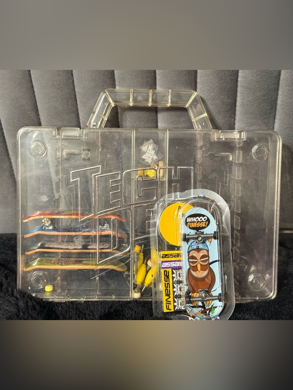 Tech Deck Fingerboard Lot w/ Storage Case Ramps Parts & Assembled Boards